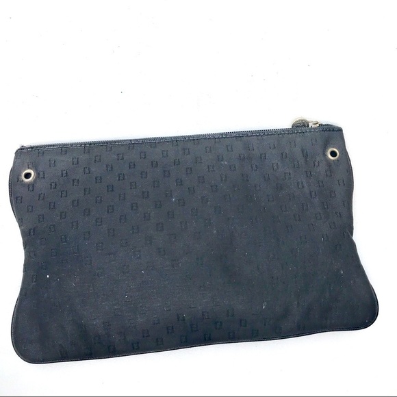 FENDI vintage black clutch Bag zip envelope sleeve - Picture 2 of 7